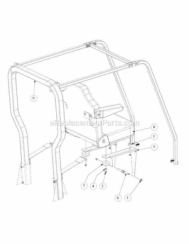 Seat Assembly Diagram and Parts List for M60-KW 53BH5D8X750 Cub Cadet Sprayer